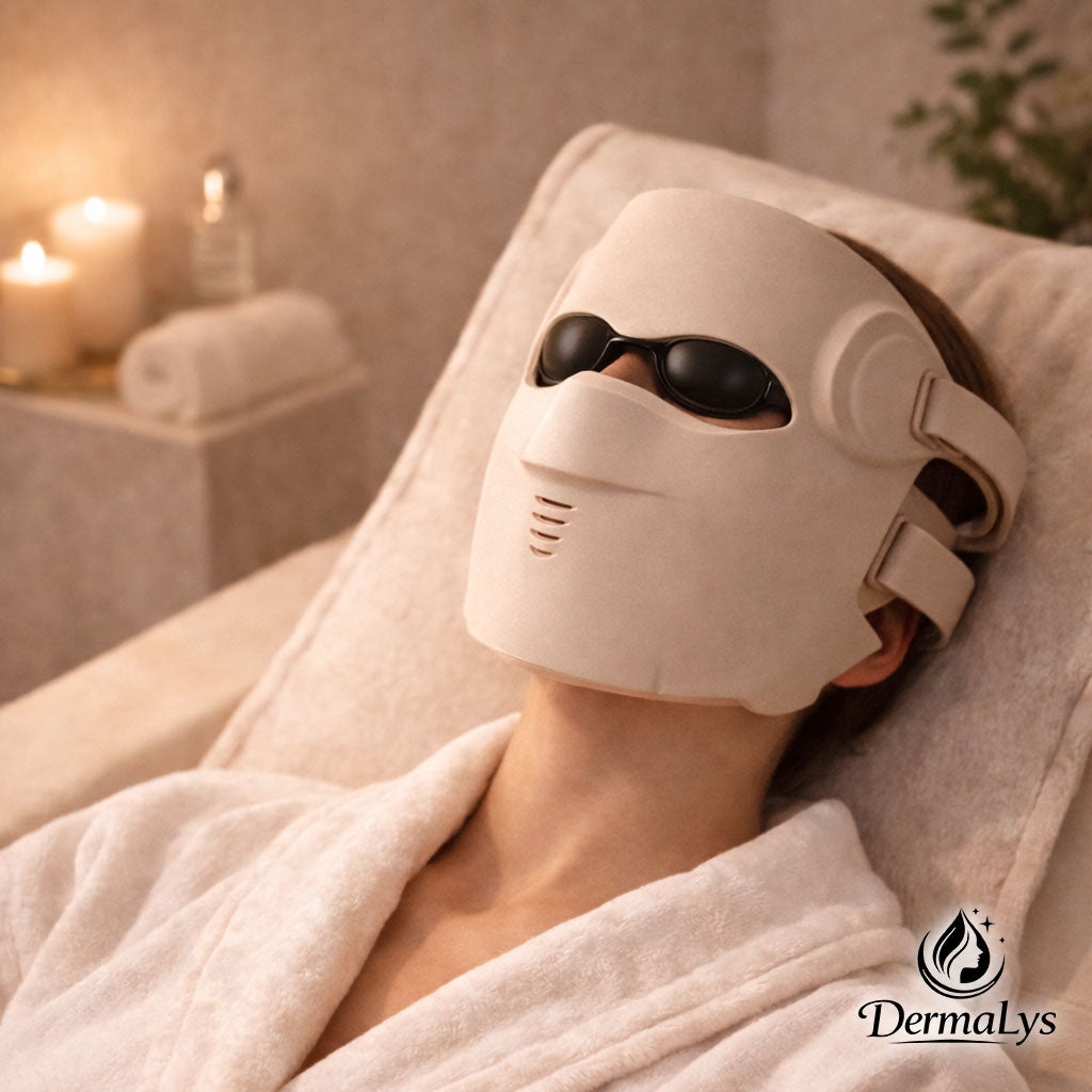 Masque LED Dermalys 3D – Luminothérapie Multi-Spectre 9 Modes, 280 LED, Anti-Âge & Anti-Imperfections